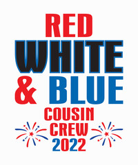 Red White & Blue Cousinis a vector design for printing on various surfaces like t shirt, mug etc. 