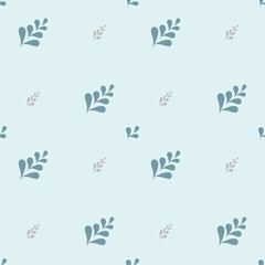 Fototapeta na wymiar The pastel leaves, small and large are arranged neatly and beautifully on the background, forming a seamless pattern that looks cute and chic.