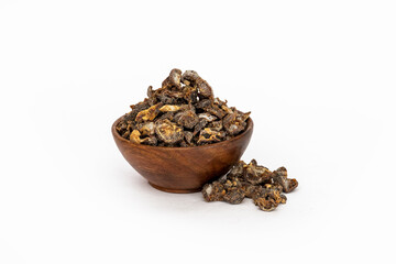 amla seedless or Phyllantus emblica L in wooden bowl 