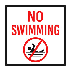 No swimming vector sign