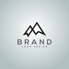 logo design creative Initials Letters m mountain  logo design graphic style