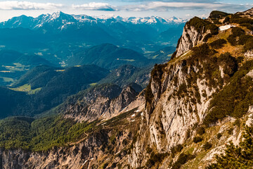 Fototapeta na wymiar Beautiful alpine summer view at the famous Untersberg mountain, Groedig, Salzburg, Austria