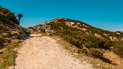 Obraz premium Beautiful alpine summer view at the famous Untersberg mountain, Groedig, Salzburg, Austria