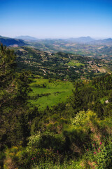 Fototapeta na wymiar sicilian spring countryside hill landscape