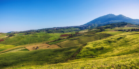 sicilian spring countryside hill landscape