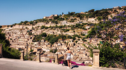 City of Noto in the baroque old town in Sicily, Italy in Europe