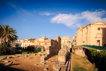 Obraz premium Old Town in the City of Syracuse in Sicily, Italy in Europe