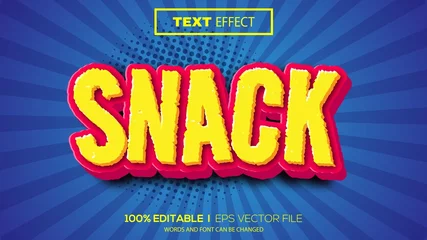 Poster 3d editable text effect snack theme premium vector © Ardhy