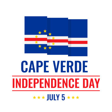Cape Verde Independence Day typography poster. National holiday celebrated on July 5. Vector template for banner, greeting card, flyer, etc
