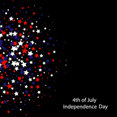 4th of July USA Independence Day. Star scattering. In the color of the USA flag. eps10