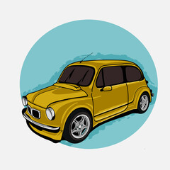 cool classic car vector illustration editable