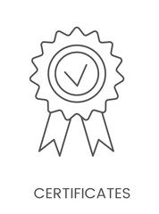Linear icon certificates. Vector illustration for dental clinic