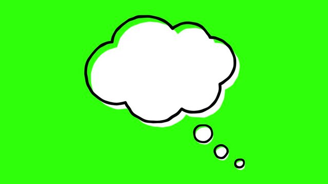 Dream Bubble with Offset Outline Cartoon Animation Effect on Green Background