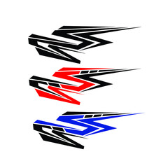 racing car body sticker design vector. car modification sticker
