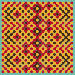 Multicolor truchet tiling connections illustration