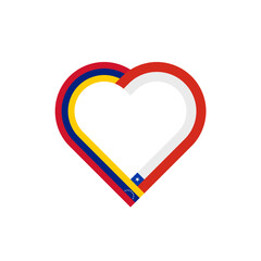 unity concept. heart ribbon icon of venezuela and chile flags. vector illustration isolated on white background