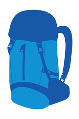 青色の雨蓋付き登山リュック