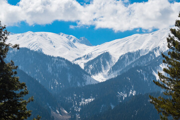 Jammu and Kashmir Landscape of beautiful nature of Himalaya mountain at blue sky.