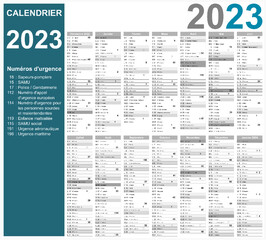 Calendrier 2023 14 mois entièrement modifiable via calques	