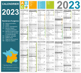 Calendrier 2023 14 mois avec vacances 2023 entièrement modifiable via calques