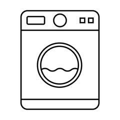 Washing machine equipment, Electric washer laundry icon, wash symbol clothes, vector illustration background