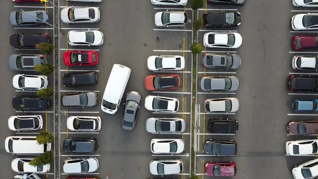 cars in parking congested