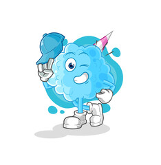 cotton candy young boy character cartoon