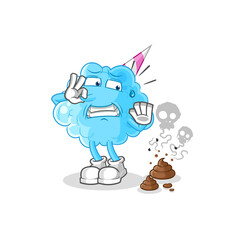 cotton candy with stinky waste illustration. character vector