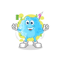 cotton candy full battery character. cartoon mascot vector