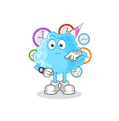 cotton candy with wristwatch cartoon. cartoon mascot vector