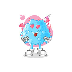 cotton candy fallin love vector. cartoon character