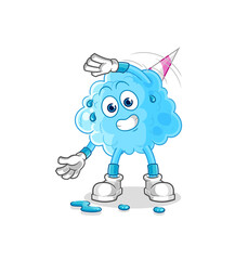 cotton candy stretching character. cartoon mascot vector