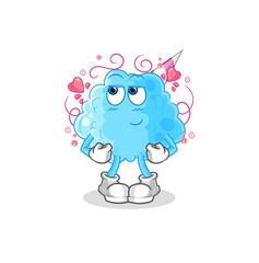 cotton candy shy vector. cartoon character