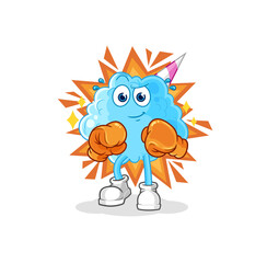 cotton candy boxer character. cartoon mascot vector