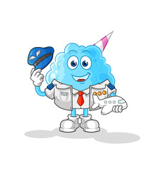cotton candy pilot mascot. cartoon vector