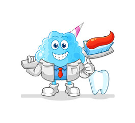 cotton candy dentist illustration. character vector