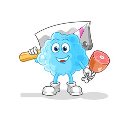 cotton candy Butcher illustration. character vector