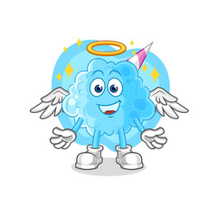 cotton candy angel with wings vector. cartoon character