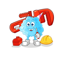 cotton candy plumber cartoon. cartoon mascot vector