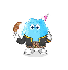 cotton candy Javanese character. cartoon mascot vector