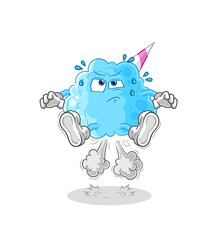 cotton candy fart jumping illustration. character vector