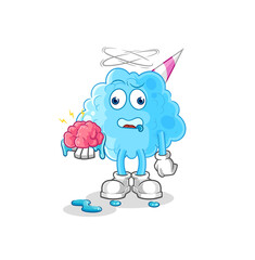 cotton candy no brain vector. cartoon character