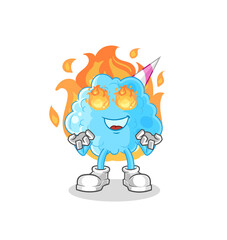 cotton candy on fire mascot. cartoon vector