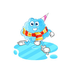 cotton candy ice skiing cartoon. character mascot vector