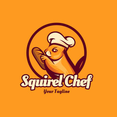 Squirel Chef Character Logo