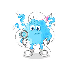 cotton candy searching illustration. character vector
