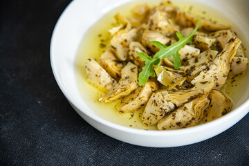 artichoke canned fruits fresh healthy meal food snack diet on the table copy space food background rustic top view keto or paleo diet veggie vegan or vegetarian food