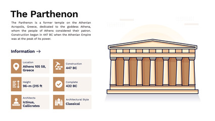 The Heritage of The Parthenon Monumental Design-Vector Illustration - obrazy, fototapety, plakaty