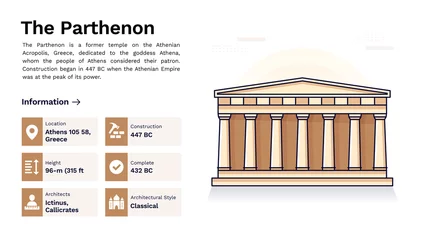 Fotobehang The Heritage of The Parthenon Monumental Design-Vector Illustration © BonkersArt