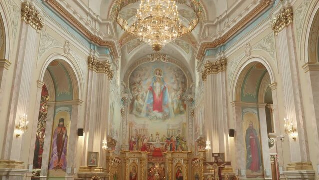 worship catholic church of Ukraine Ternopil city. High quality 4k footage